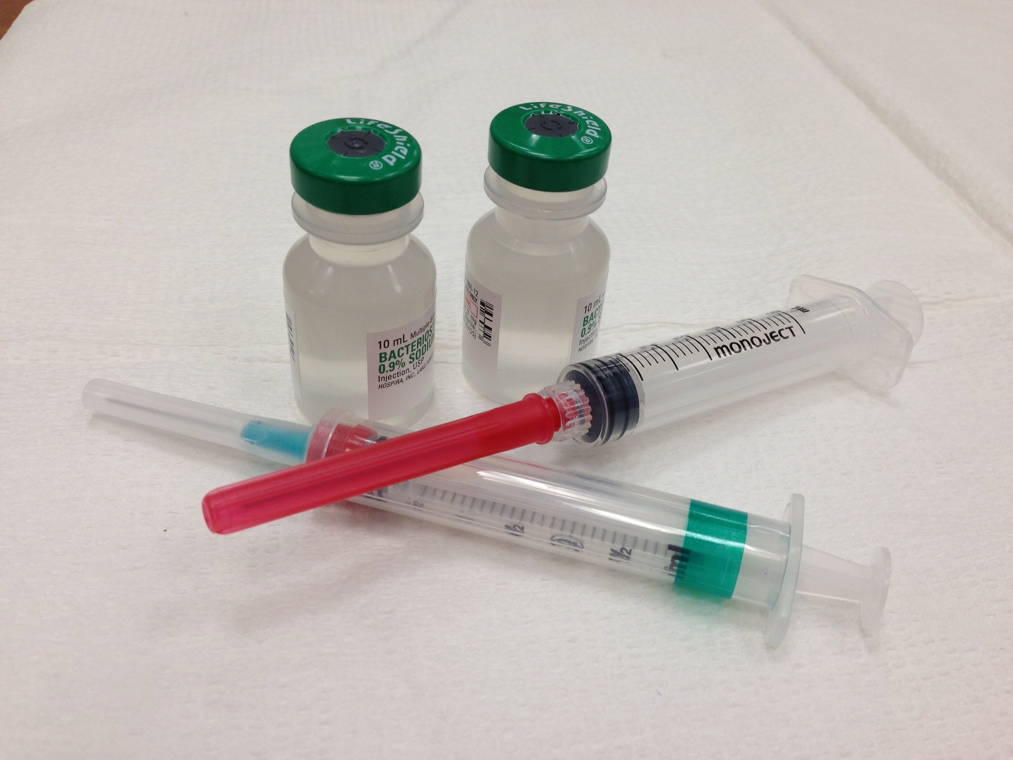 this is an image of supplies used for intramuscular injections